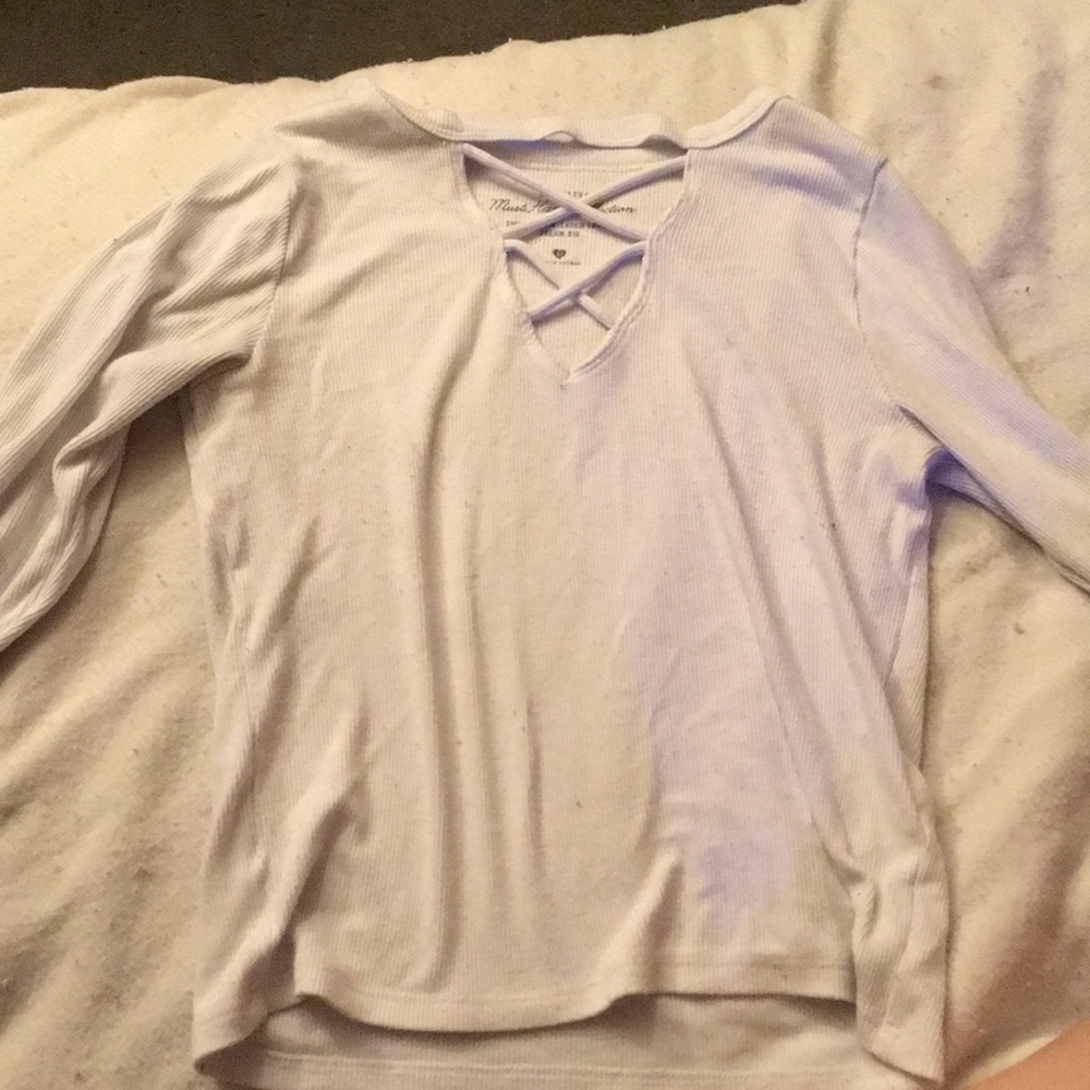 white crossed shirt